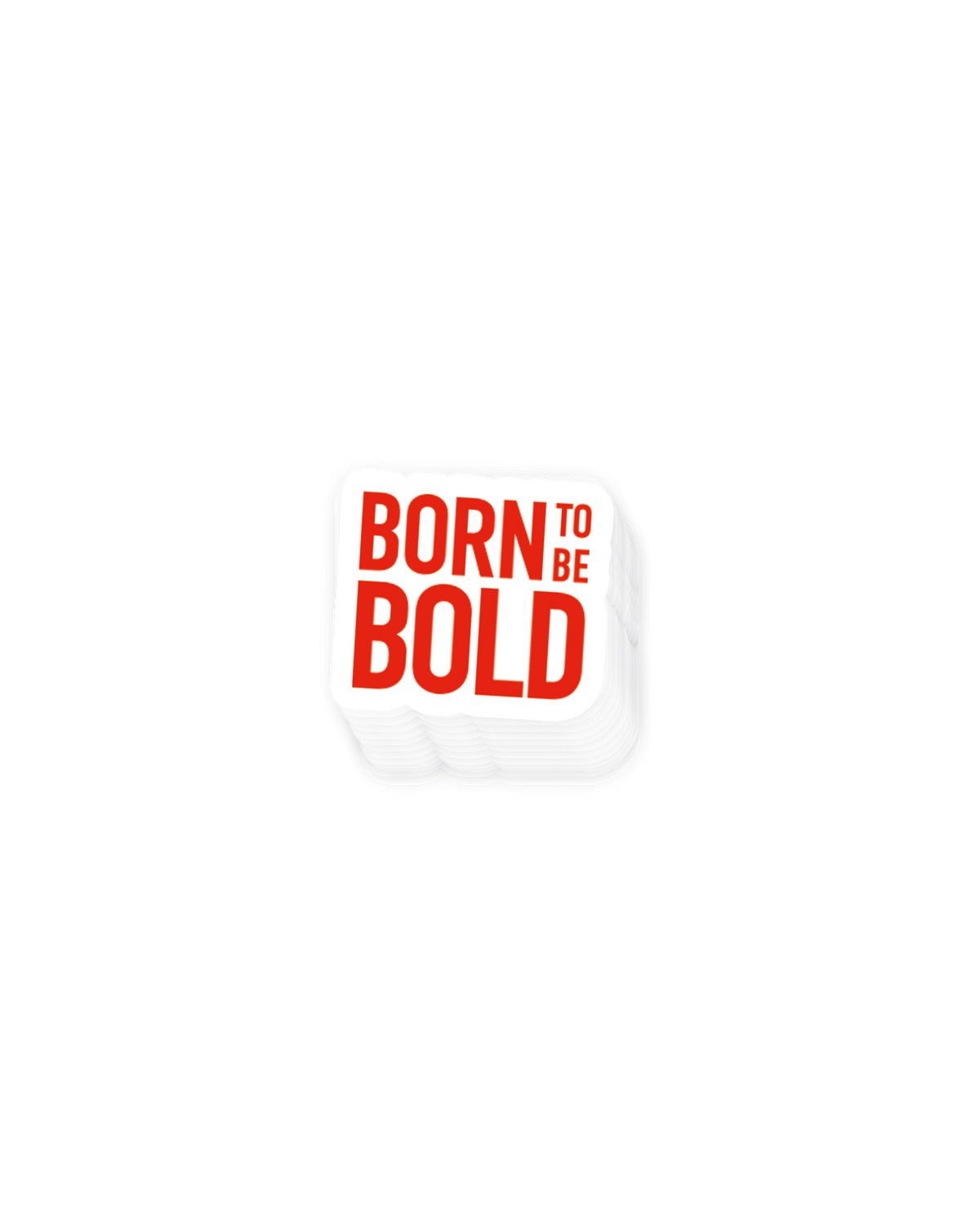 FAXE Beer cutout sticker with BORN TO BE BOLD tagline in red letters
