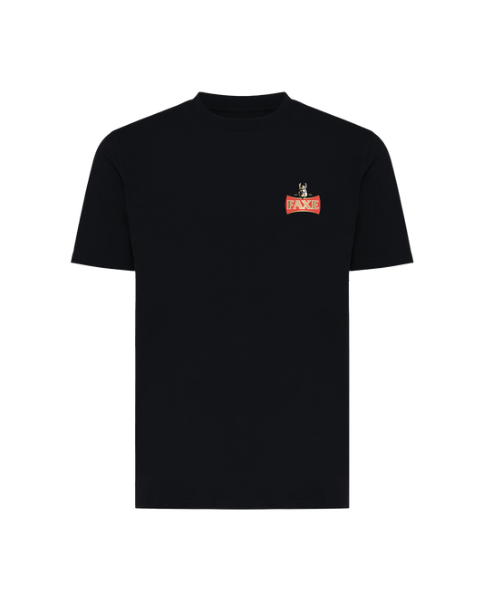 FAXE Beer T-shirt in black color in lightweight cotton with logo on chest