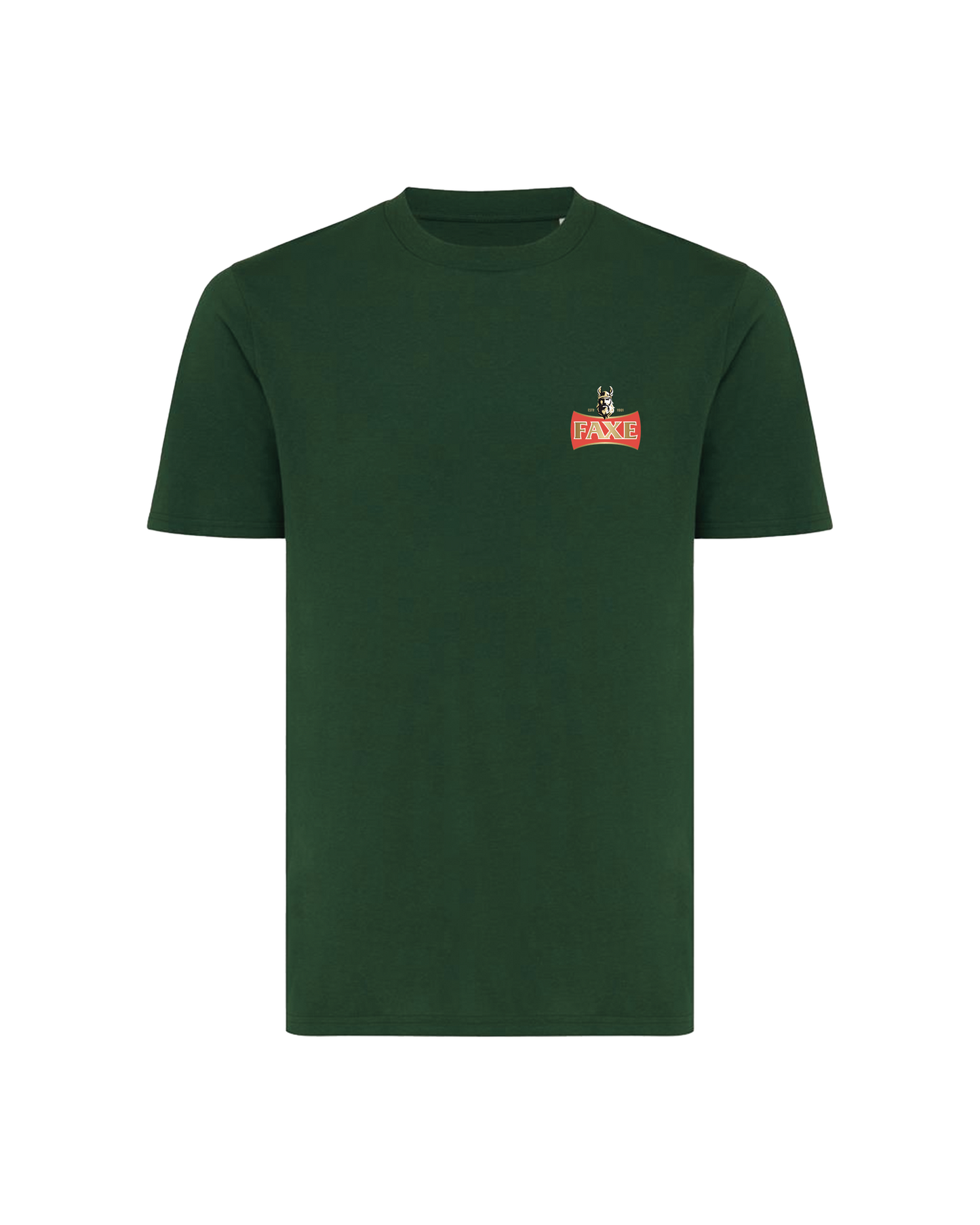FAXE Beer T-shirt in bottle green color in lightweight cotton with logo on chest