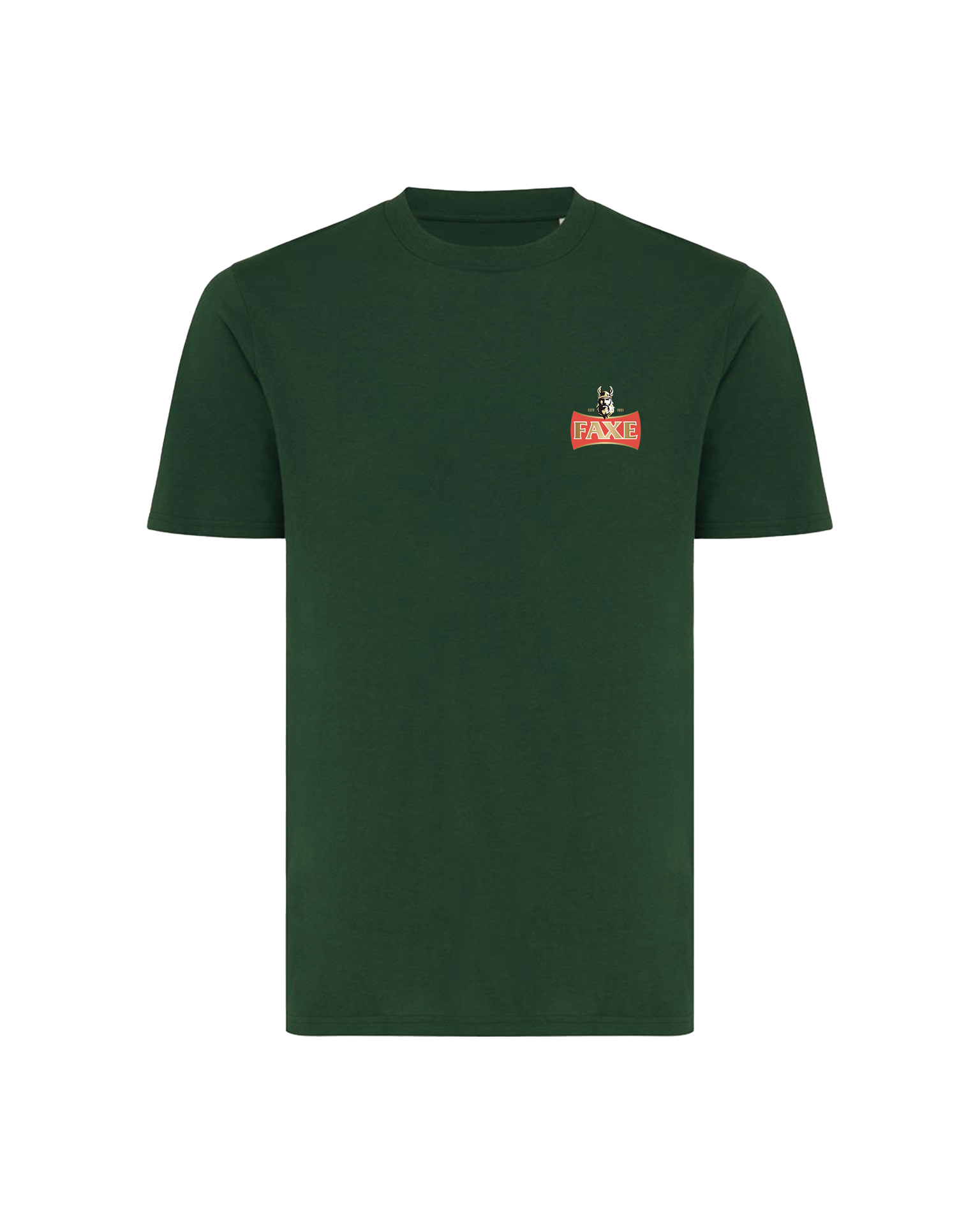 FAXE Beer T-shirt in bottle green color in lightweight cotton with logo on chest