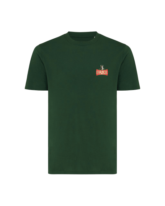 FAXE Beer T-shirt in bottle green color in lightweight cotton with logo on chest