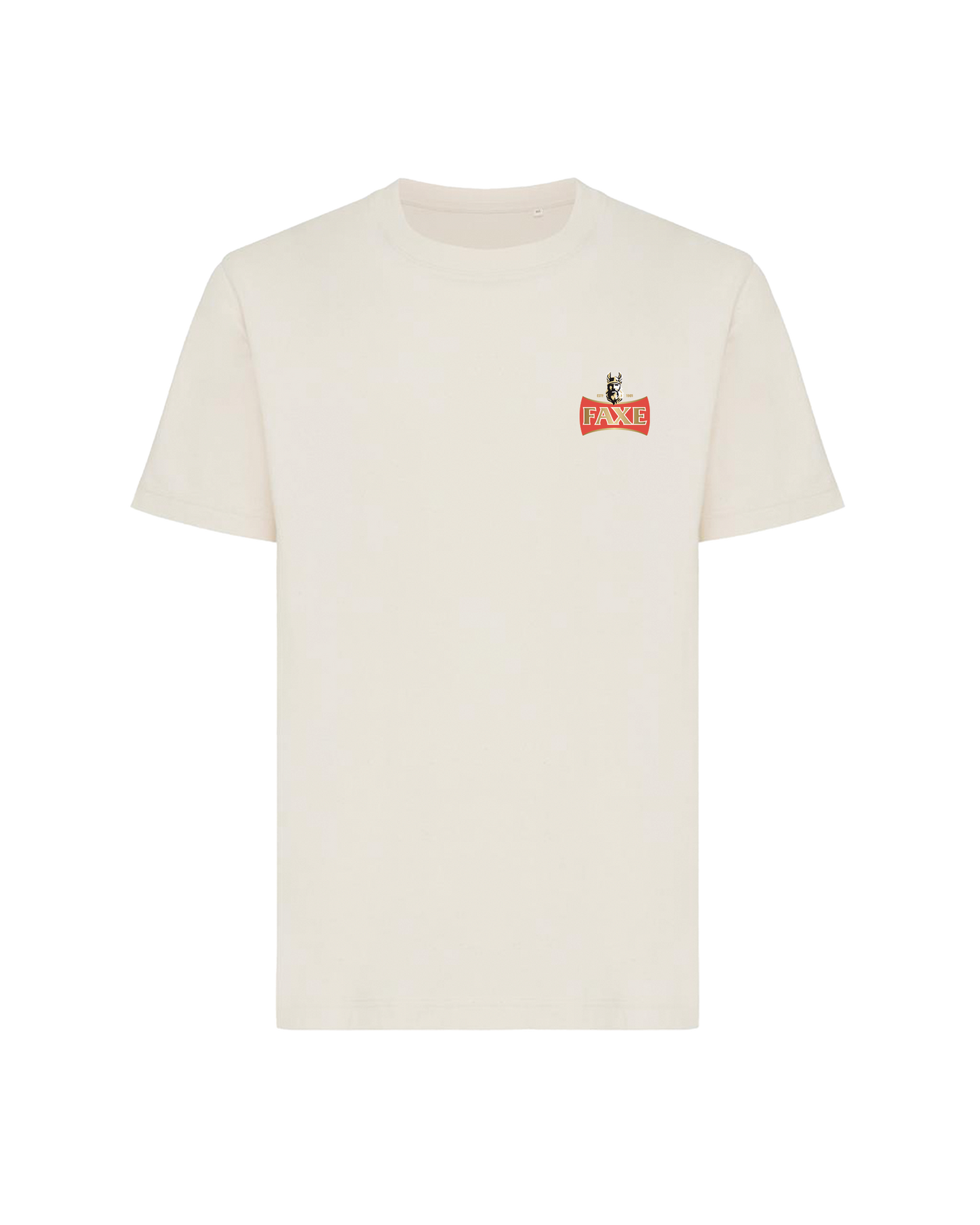 FAXE Beer T-shirt in raw white color in lightweight cotton with logo on chest