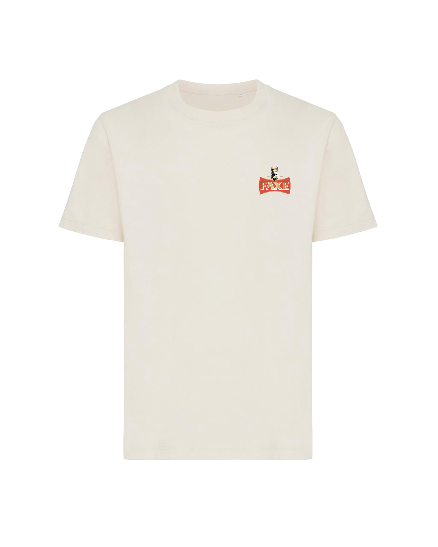 FAXE Beer T-shirt in raw white color in lightweight cotton with logo on chest