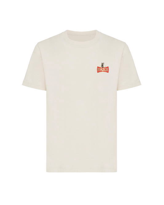 FAXE Beer T-shirt in raw white color in lightweight cotton with logo on chest